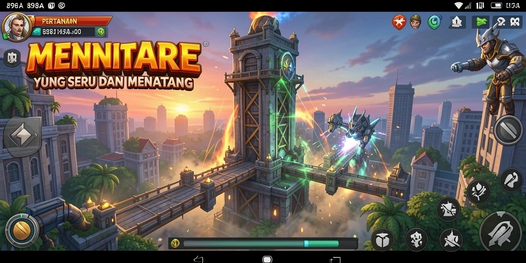 Tampilan gameplay yang menegangkan di 898A dengan strategi Tower Defense.