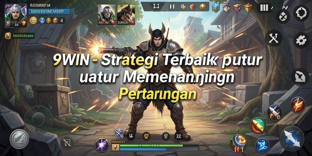 Screenshot gameplay 9WIN menampilkan pertarungan strategi yang menegangkan.