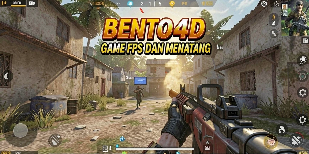 Tampilan gameplay BENTO4D yang mendebarkan di medan perang.