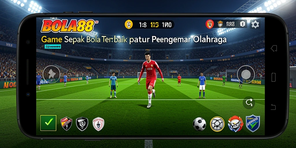 Tangkapan layar gameplay BOLA88 menampilkan aksi seru pertandingan sepak bola.