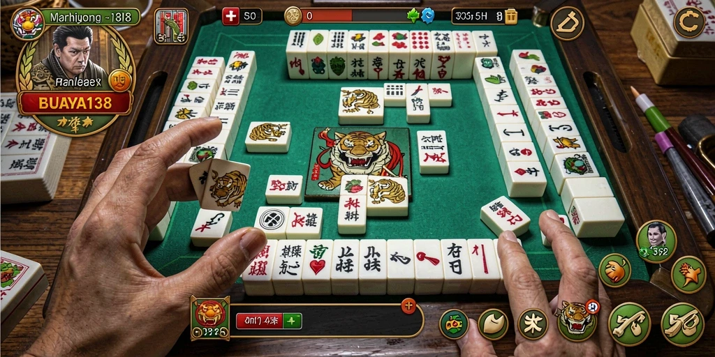 Gameplay menantang dari BUAYA138 dalam Mahjong.