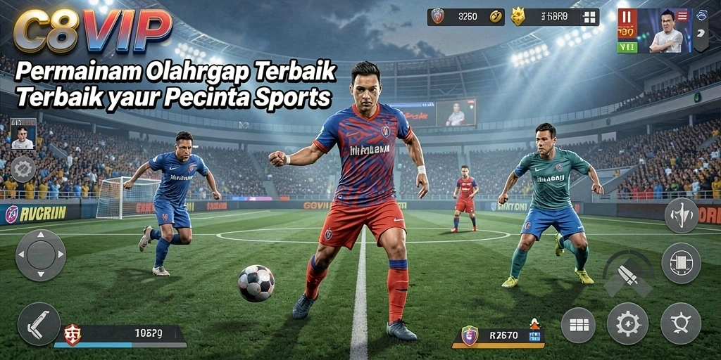 Screenshot dari gameplay C8VIP yang menunjukkan aksi seru dalam olahraga.