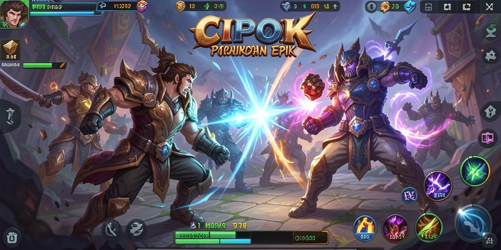Screenshot menunjukkan pertarungan seru dalam gameplay MOBA.