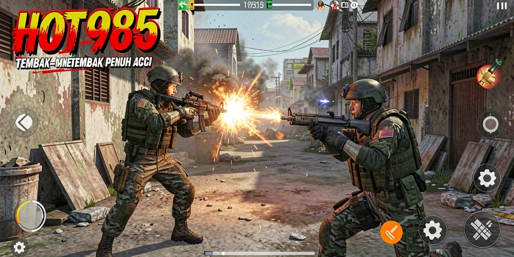 Screenshot menampilkan gameplay HOT985 yang intens dan mendebarkan.