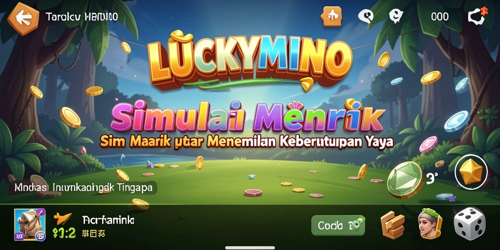 Tampilkan layar permainan dari <strong>LUCKYMINO</strong> dengan berbagai opsi simulasi menarik.