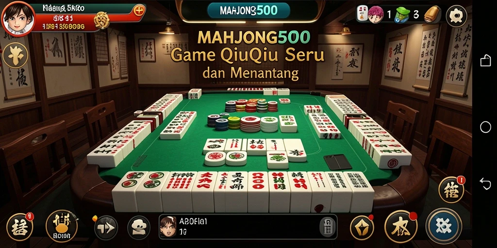 Tampilan gameplay seru dari permainan QiuQiu MAHJONG500.
