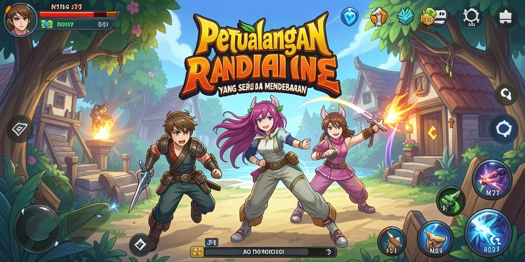 Tampilan screenshot MT777 menampilkan pertempuran epik dengan karakter-karakter Anime yang mengesankan.