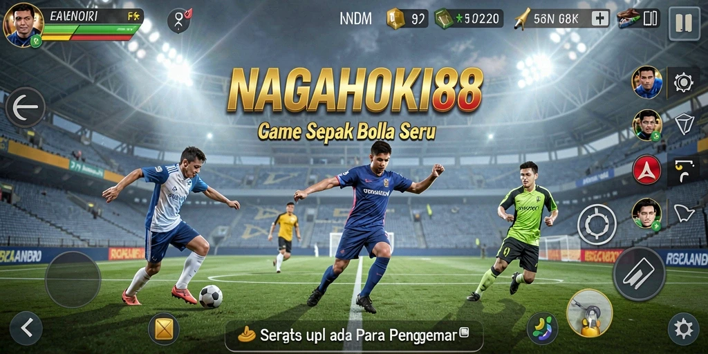 Tampilan gameplay <strong>NAGAHOKI88</strong> yang mendebarkan saat pertandingan sepak bola berlangsung.