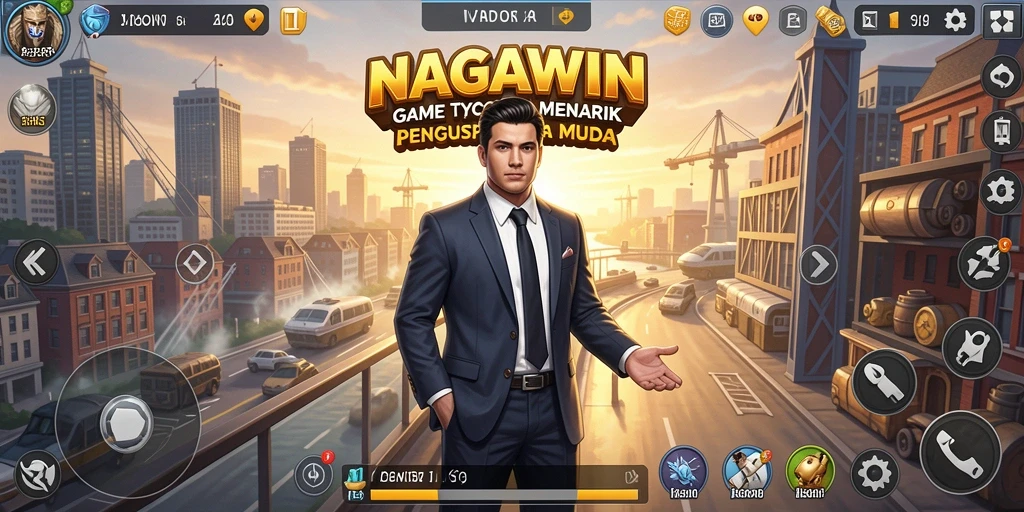 Tampilan screenshot NAGAWIN menampilkan gameplay Tycoon yang menarik.