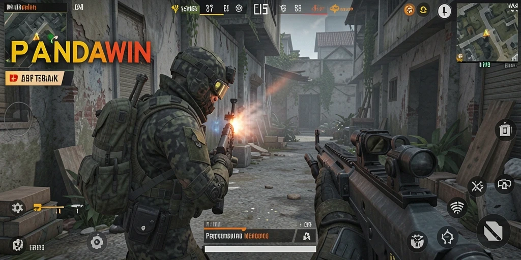 Screenshot menunjukkan gameplay intens dengan grafis memukau.