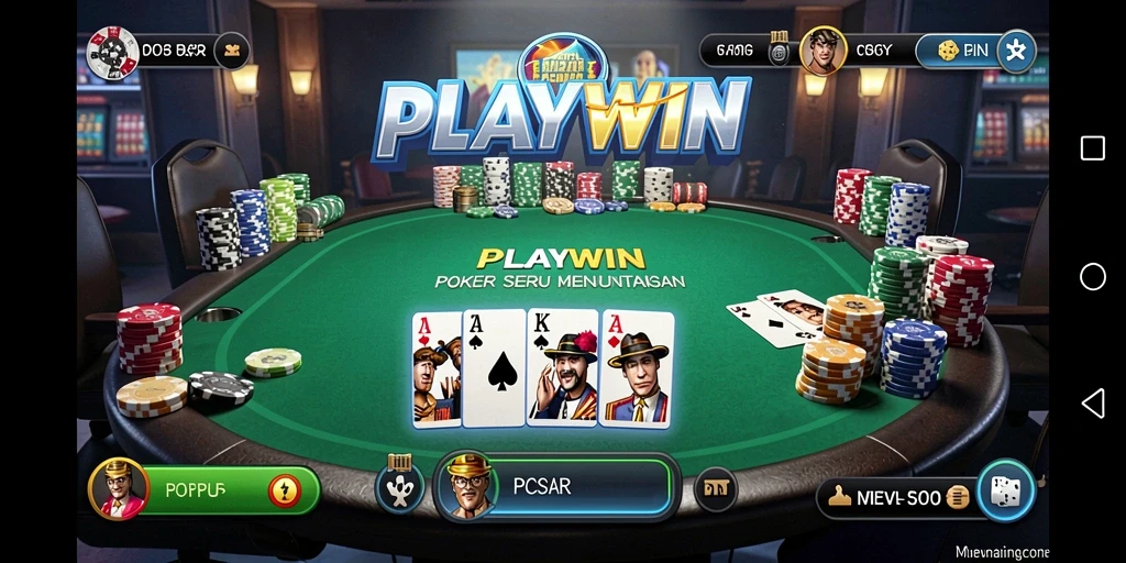 Tampilan gameplay Poker yang mendebarkan di PLAYWIN.