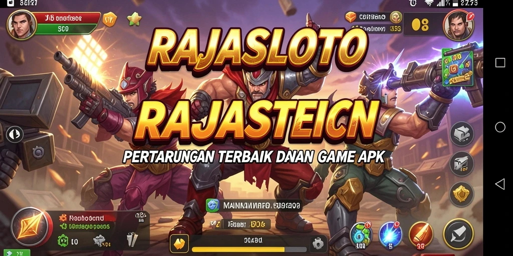 Tampilan seru pertarungan di RAJASLOTO dengan karakter yang unik.