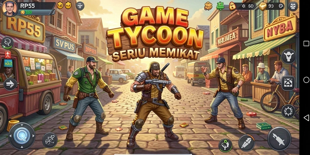 Tangkapan layar utama RP55 menampilkan gameplay yang seru dan strategis.