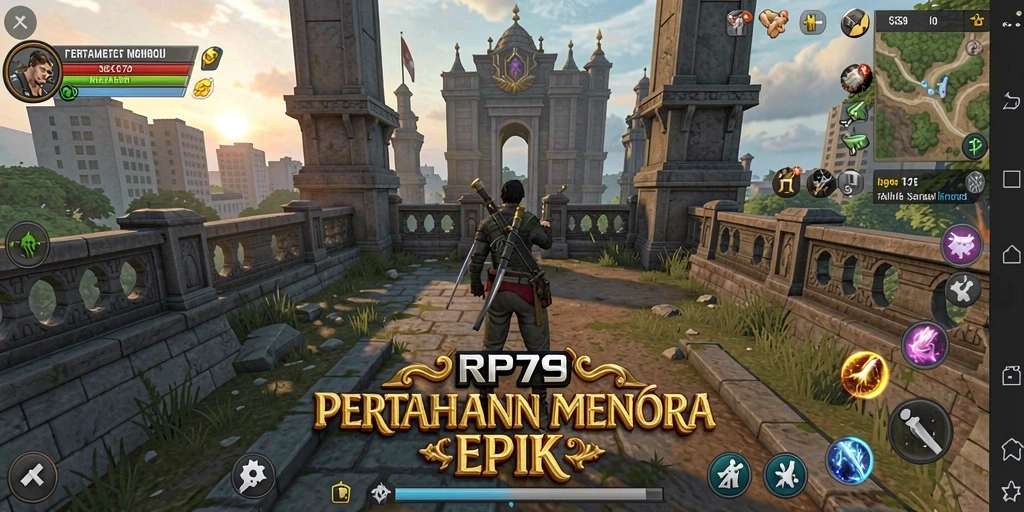 Tampilan menawan dari gameplay RP79 dalam Tower Defense.