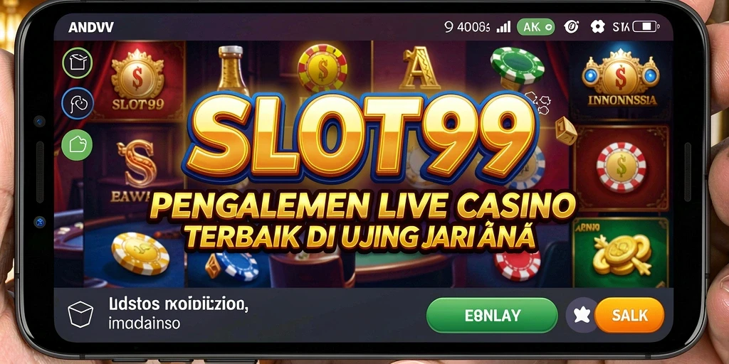 Screenshot gameplay utama SLOT99 menampilkan dealer live yang profesional.