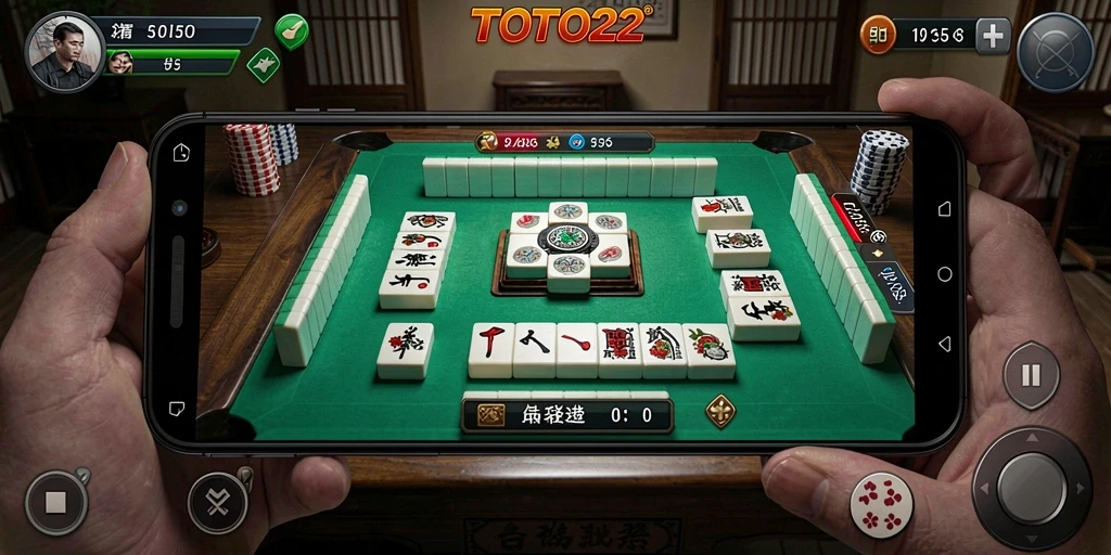 Screenshot TOTO22 menunjukkan momen seru dalam memainkan Mahjong.