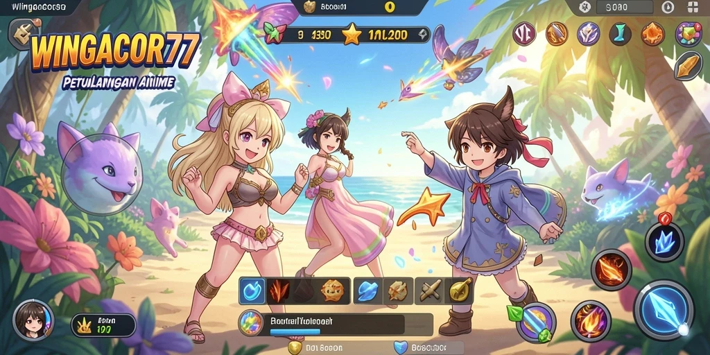 Tangkapan layar menunjukkan karakter Anime yang beraksi dalam pertarungan seru.