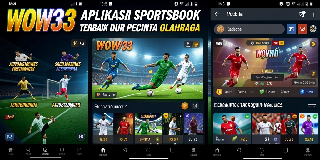 Screenshot utama WOW33 menampilkan tampilan antarmuka saat taruhan olahraga.